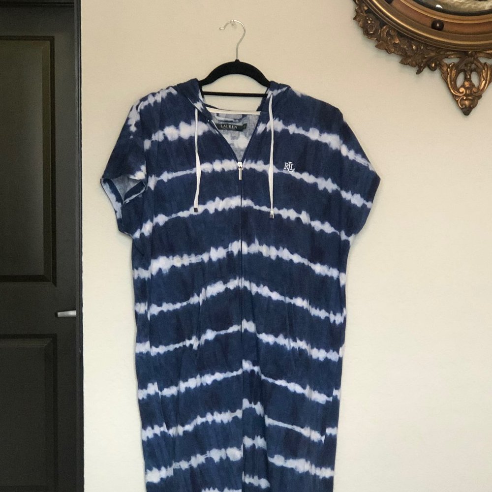 Ralph Lauren, Size M, blue and white tie dye